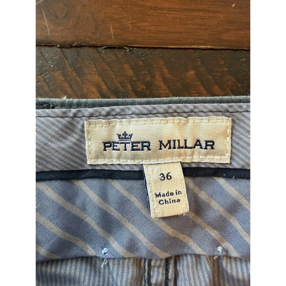 Peter Millar Pants Mens 36x32 Gray Straight Leg Stretch Denim 5 Pocket Casual - Picture 10 of 14